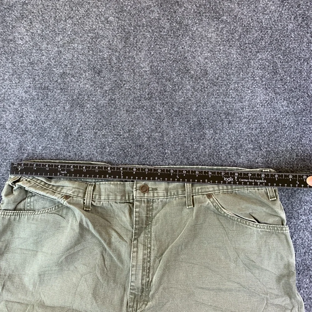 Dickies Carpenter Shorts Mens 44 Olive Green Ripstop Cotton Relaxed Fit Pockets
